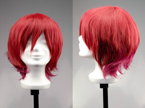 Cosplay Wig Short Spiky - Two Toned Red Pink