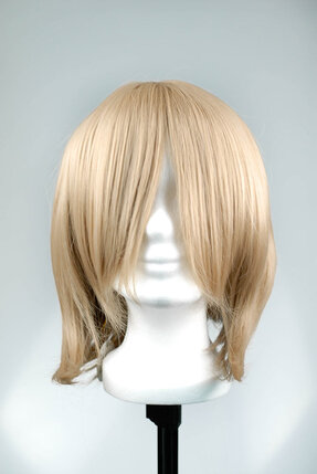 Cosplay Wig short style - Brown Beige long sideburns + fringe
