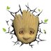 Preorder: Marvel 3D LED Light Baby Groot Face 3D