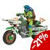 Preorder: Teenage Mutant Ninja Turtles: Mutant Mayhem Drive N Kick Action Figure Leonardo & Motorcycle 11 cm