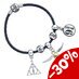 Harry Potter Leather Bracelet Charm Set Deathly Hallows/Snitch/Platform 9 3/4/2 Spellbeads