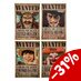 One Piece Fridge Magnet 4-Pack Wanted