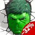 Marvel 3D LED Light Hulk Face 3D