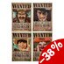One Piece Fridge Magnet 4-Pack Wanted